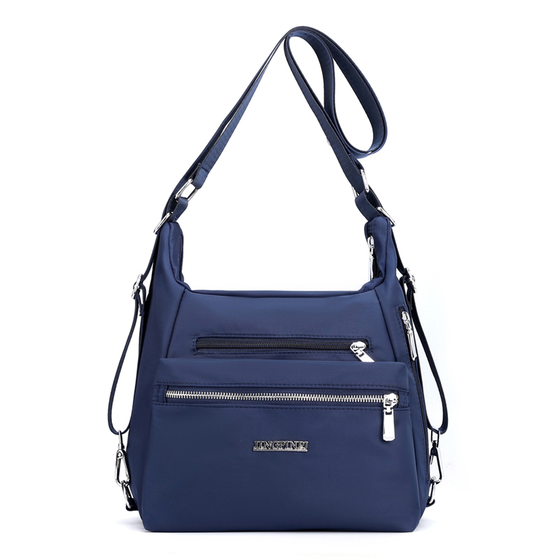 Frau Schulter Tasche Nylon Wasserdichte Multi-tasche Umhängetasche Solide Reißverschluss Multifunktionale Reise Handtasche Geldbörsen: Blau