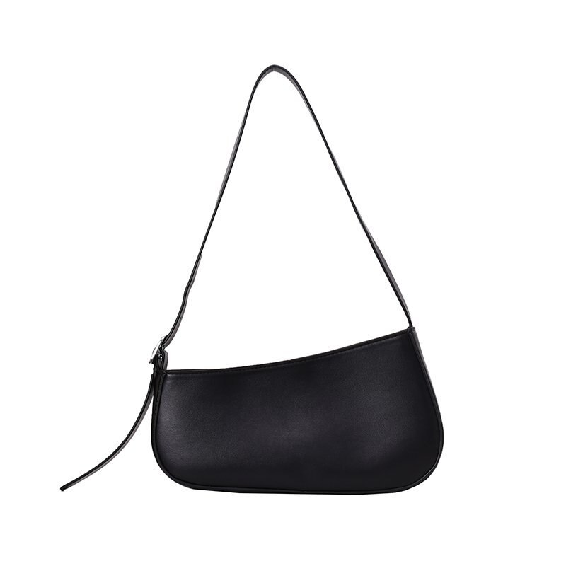 Rétro sacs pour femmes petit sac à bandoulière en cuir été couleur unie sac à main et sac à main femmes Vintage Hobo sacs femme Bolsos: Black shoulder bag