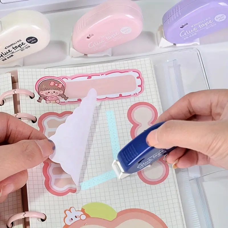 Cinta adhesiva de doble cara de 6m, 1 unidad, bricolaje, álbum de recortes, Collage, álbum de fotos, suministros de papelería escolar, suministros de cinta enrollable