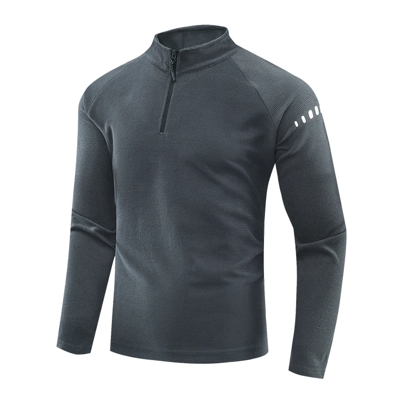 Fitness sort frakke gym jogging herre træningstøj løbe langærmet t-shirt reflekterende herre sportstøj åndbart: Xxl / Beige