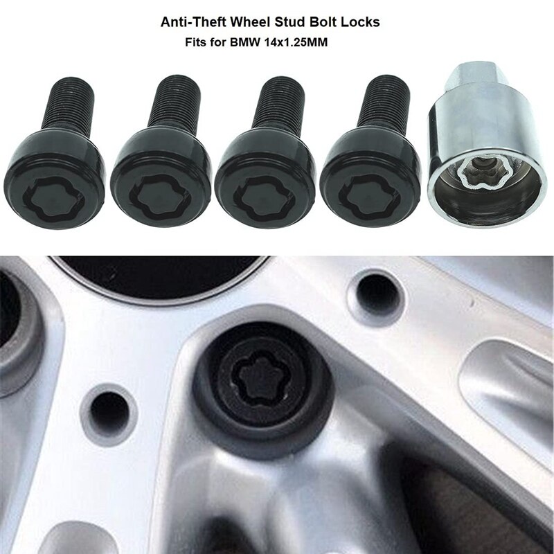 Boulons de roue antivol pour BMW 14x1, 25mm, verrouillage de roue de haute sécurité, 36136792851