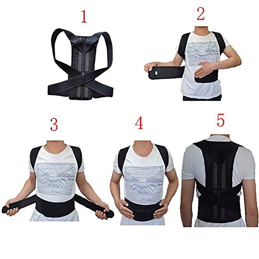 Justerbar høj elastisk kropsholdning korrigerende bælte ryg ryg ryg støtte korset mænd kvinder børn ryg støtte sportstøj dele