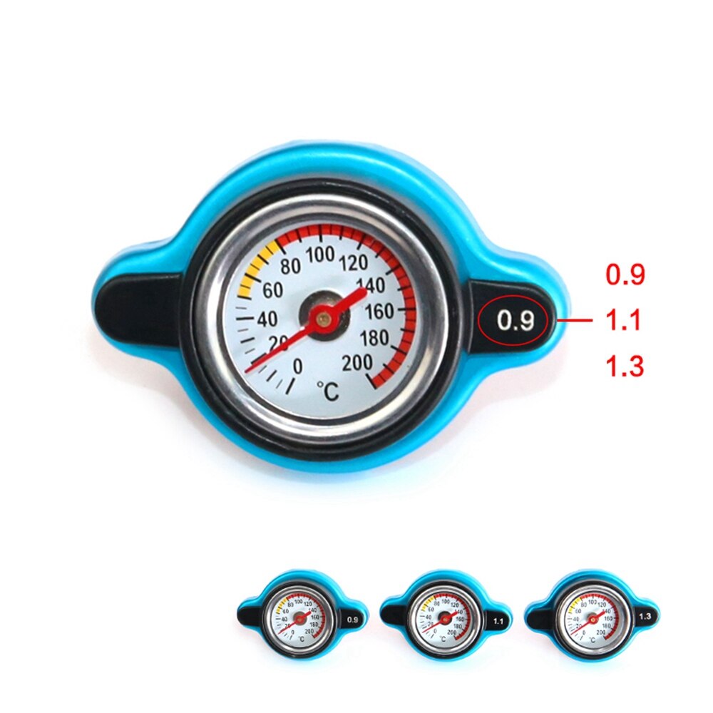 Calibrador termostático para coche, tapa de radiador, cubierta de tanque, medidor de temperatura del agua, utilidad, barra de seguridad, cabezal pequeño/grande, 0,9 Bar/1,1 Bar/1,3 Bar
