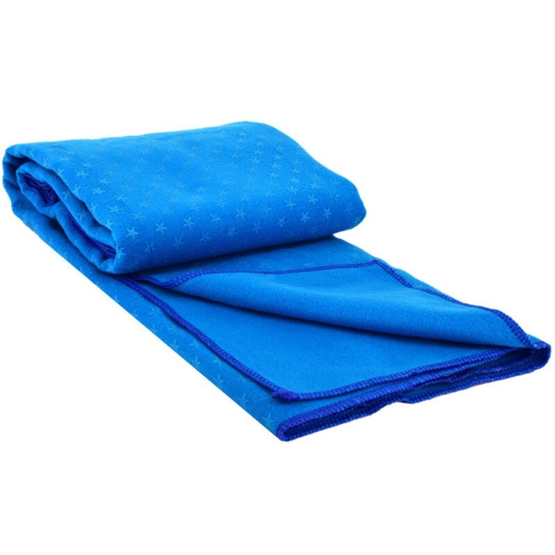 Yogamatten-handtuch mit kleinem sternenmuster, mikrofaser, rutschfest, ultraweich und schweißabsorbierend: Blau