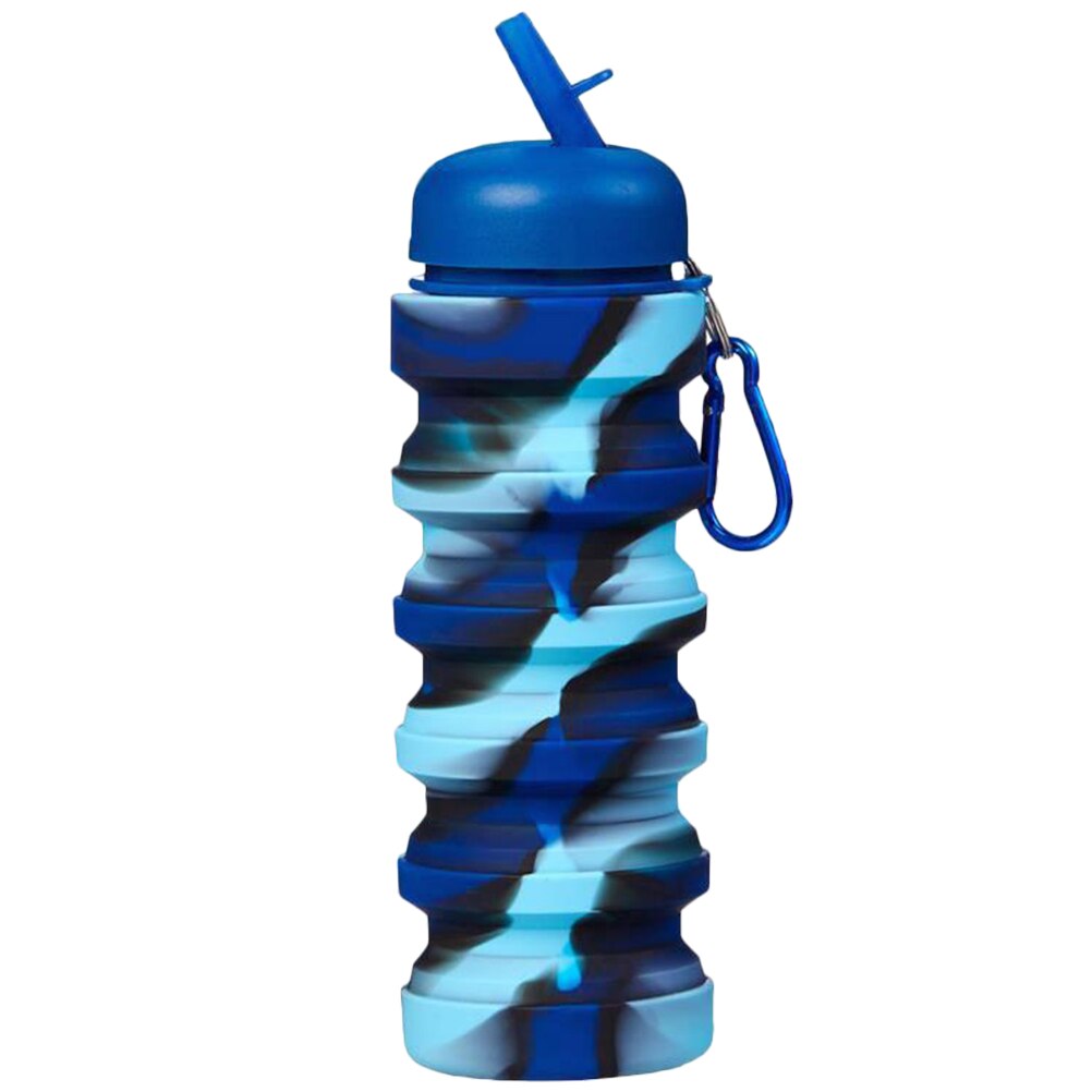 500ml foldbar vandflaske silikone drikkeflaske fleksibel vandbæger bærbar flaske dreng camouflage flaske: Dreng camouflage