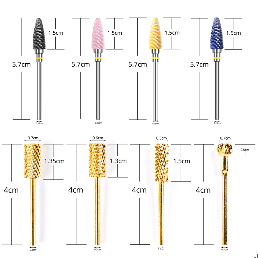 Alileader Ceramic Diamond Nail Drill Bits Set For Drill Machine Manicure Pedicure Acrylic Nail Polishing