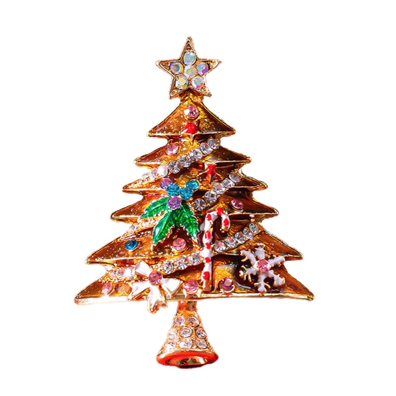 1 Pc Kerstboom Broche Met Strass AlleMatch Kerst Vicedeal