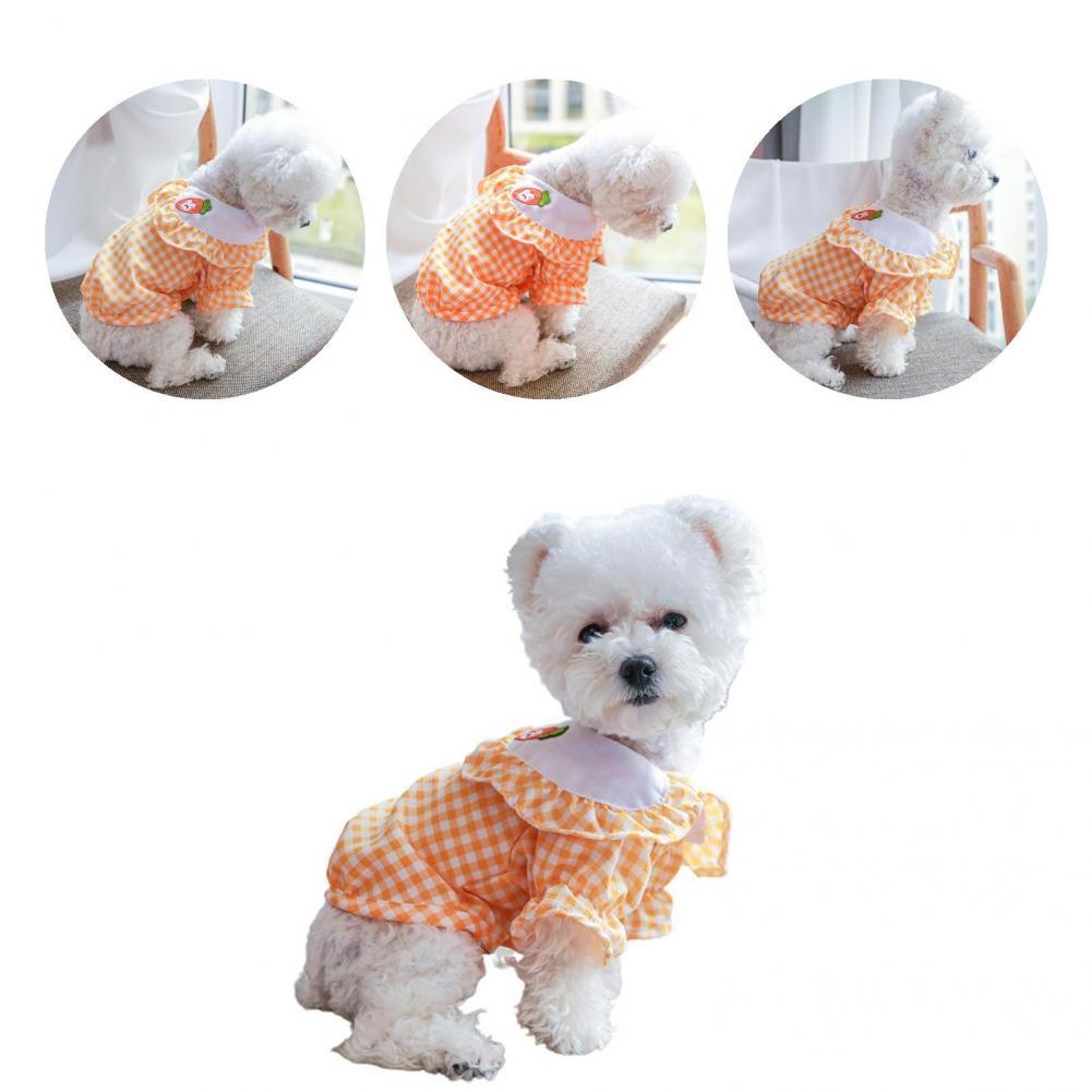 Leuke Hond Vest Mooi Uitziende Polyester Hond Shirt Grid Wortel Konijn Hond Shirt Voor Bruiloften Hond Shirt