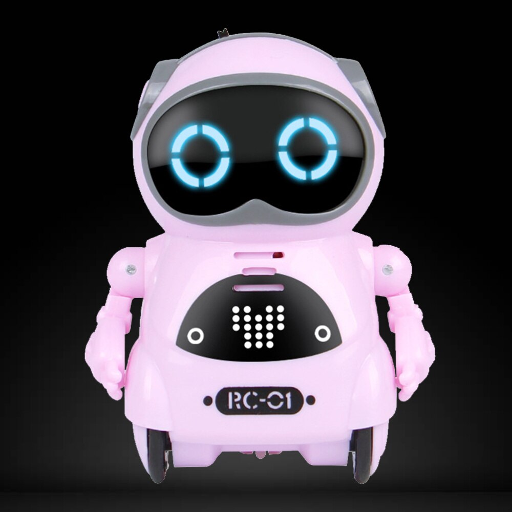 Intelligente Mini Rc Robot Talking Sound Controle Walking Dansen Zingen Met Led Licht Voor Kinderen (Wit): Pink