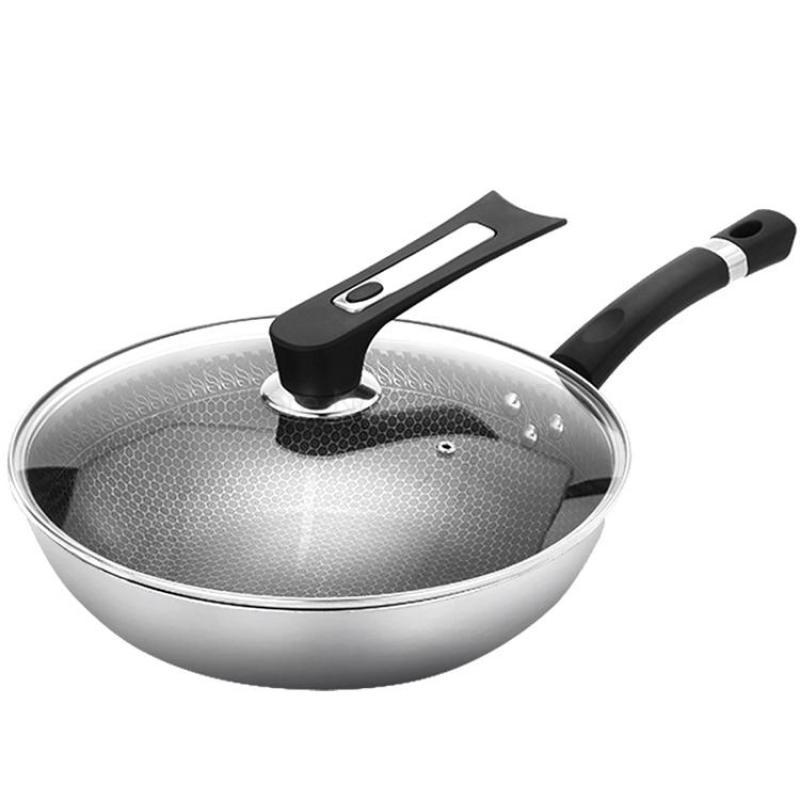 Non-stick wok household 304 stainless steel wok induction cooker gas stove special pan pot