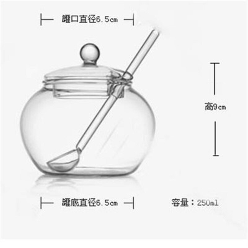 Handmade Household Transparent Glass Candy Jar And Lids Spice Chicken Cooking Sugar Bow Mason Jar Kitchen Storage Tank Salt Pot