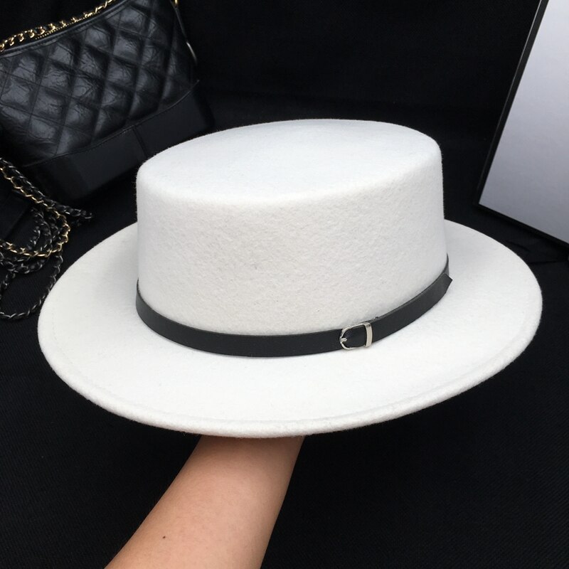 Om våren og høsten vinter hvit ull liten lue fasjonable europa og usa aristokratisk fedora: S 55cm