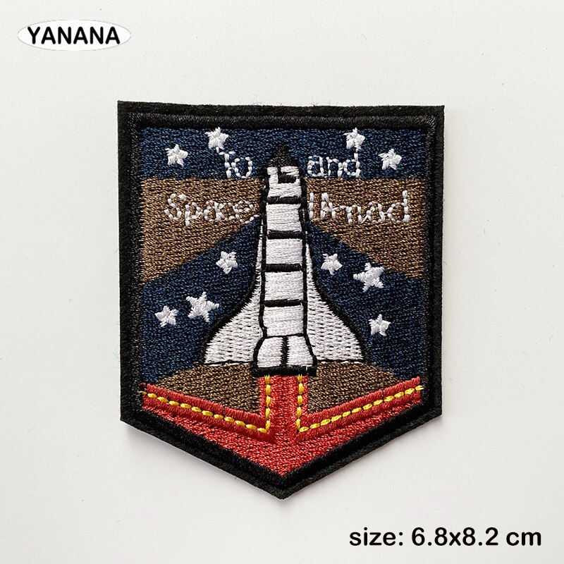 Ruimte Shuttle Astronaut Ijzer Op Flarden Kleding Geborduurde Naaien Applique Logo Patch Streep Badges Voor Kleding Tas: 4