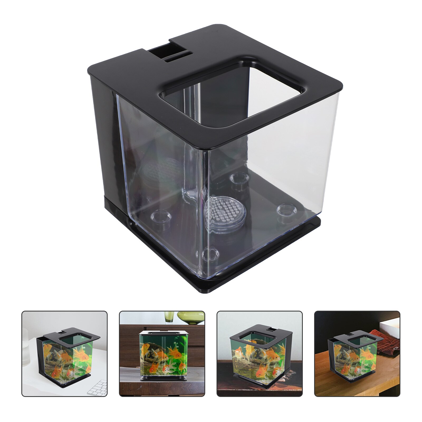 Self-Cleaning Fish Tank Small Acrylic Fish Tank Transparent Fry Hatching Tank