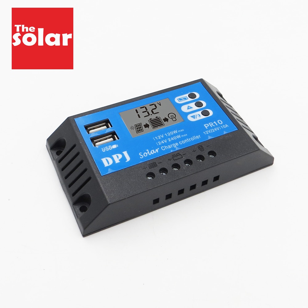 RP10 DC 12 V 24 V Auto 10A 100 W 200 W Solar Laadregelaar PWM Solar battery charger Solar PV Regulators met LCD Display en 5 V