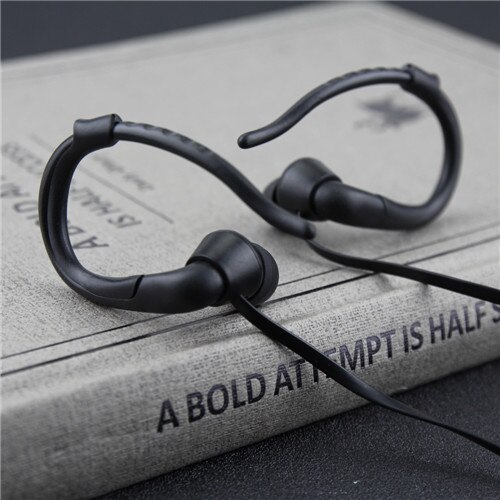 Ersuki  mp3- speler usb-nekband voor sporthardlopen  mp3 met oordopjes, ondersteuning voor 16gb micro sd-kaarten: Zwart