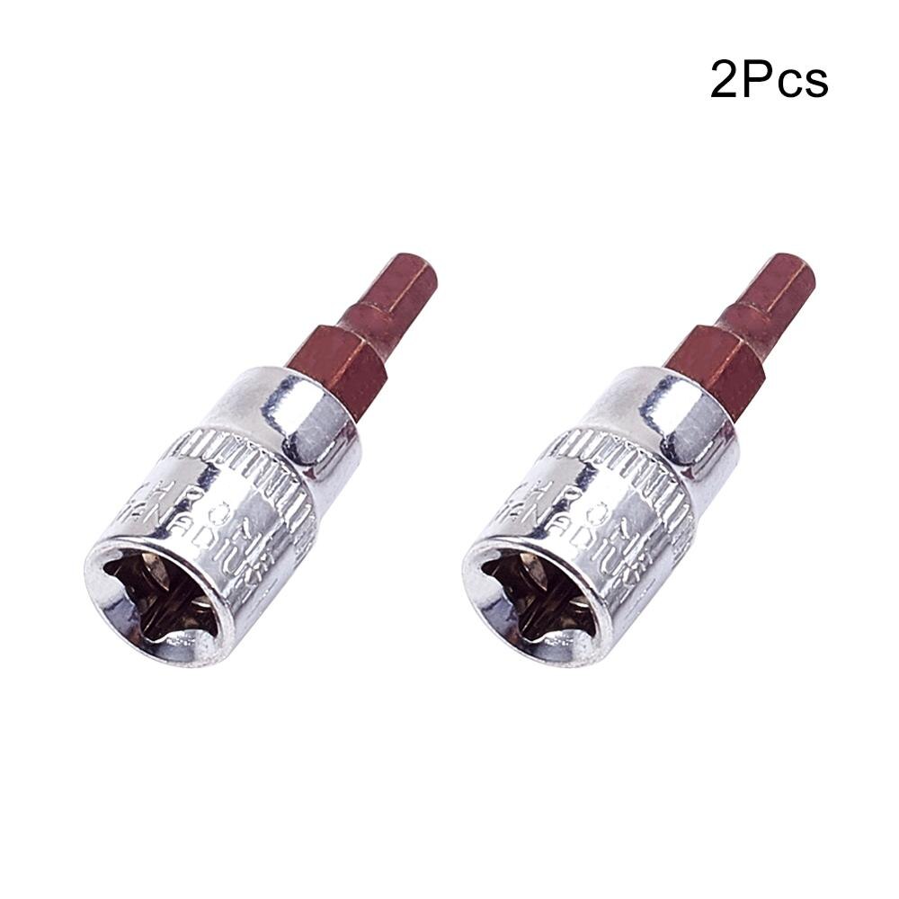 Utoolmart 2 st 1/4 " 38mm- längds sexkantshylsor set  h3 ~ h8 kromvanadinstål drivhylsadapter