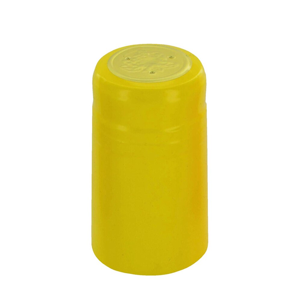 GUHD 50pcs/lot Wine Bottle Cap Thermal Heat Shrinkable Heat shrinkable Cap Wine brewed PVC Heat Shrinkable Packaging Materials: YELLOW GOLD 30MM