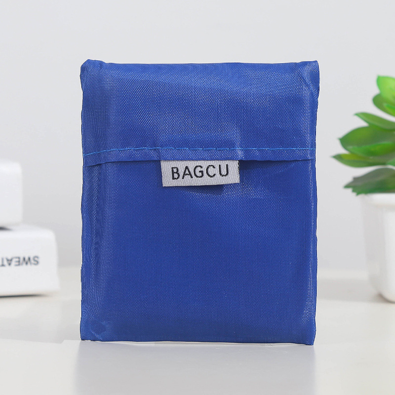 1PC Shopping Bag Eco-friendly Bag Hand Shoulder Grocery Bags Shoulder Market Bags Reusable Foldable Supermarket Shop Bags: DEEP BLUE