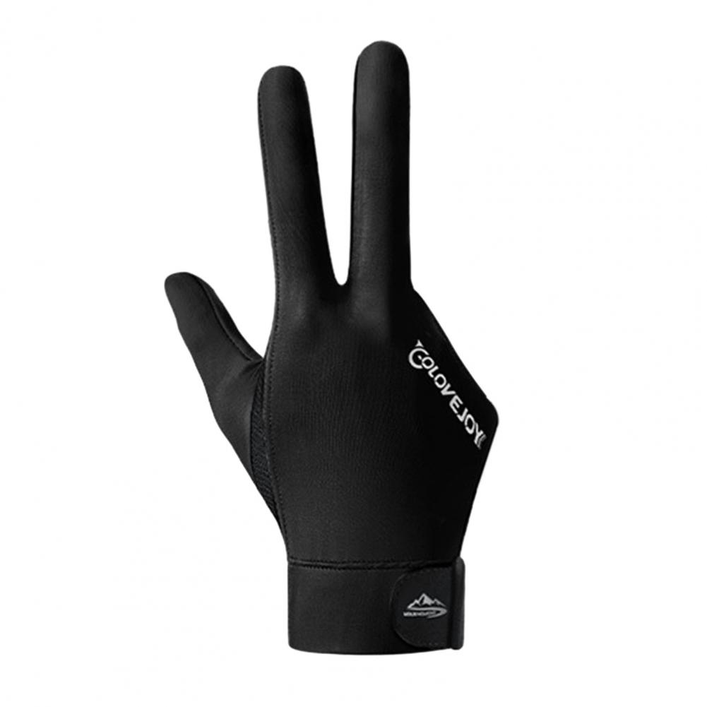 3 Fingers Billiards Gloves Enhanced Grip Left Right Hand Table Tennis Gloves Anti-slip Breathable Snooker Gloves: L / black
