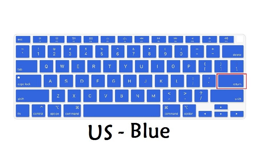 Pehmeä näppäimistösuoja macbook airille 13 a2179 eu us näppäimistön kansi silikoninen vedenpitävä kalvosuoja: Me-sininen