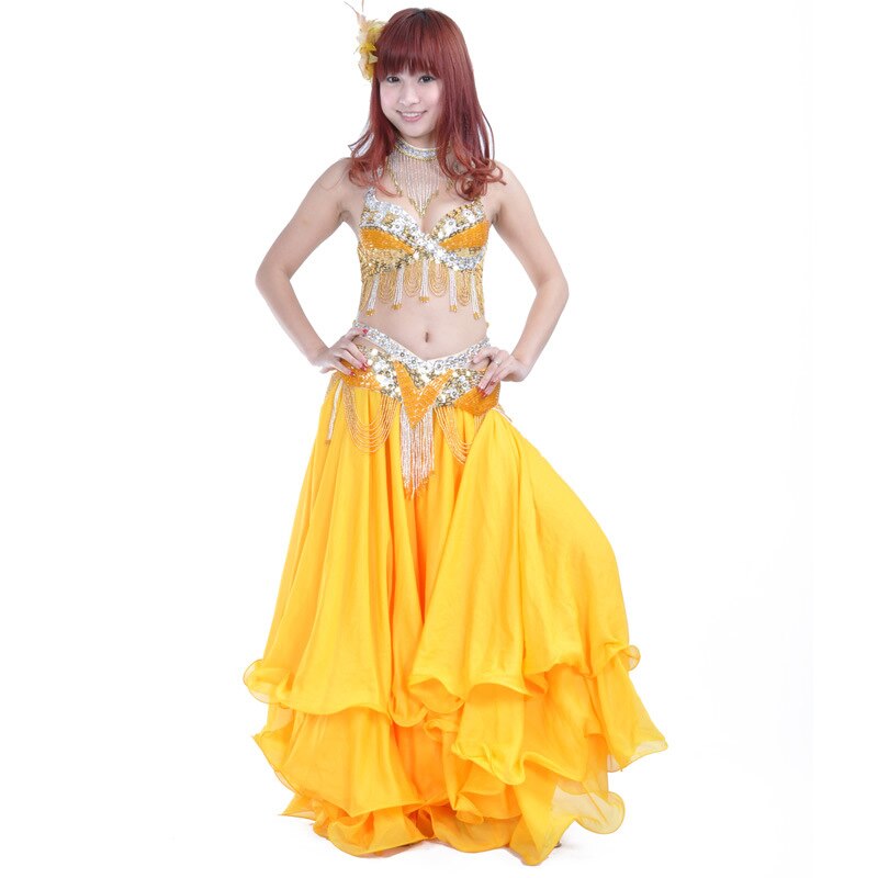 Ropa de baile de rendimiento, conjunto de danza del vientre, 2 uds., conjunto de traje de danza del vientre egipcio para mujer,