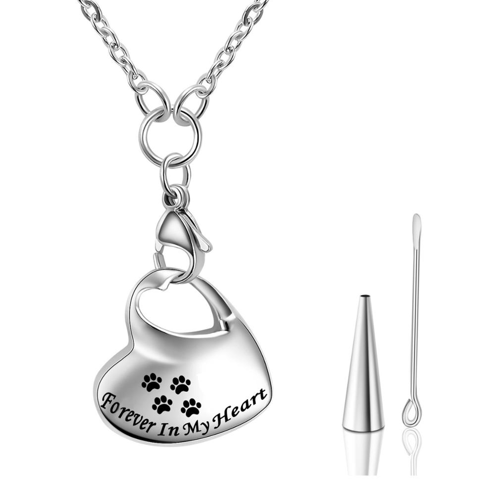 Unisex Rvs Huisdier, hond/Kat Sieraden Poot Crematie Sieraden As Houder Huisdier Gedenkteken Urn Ketting Voor Memory