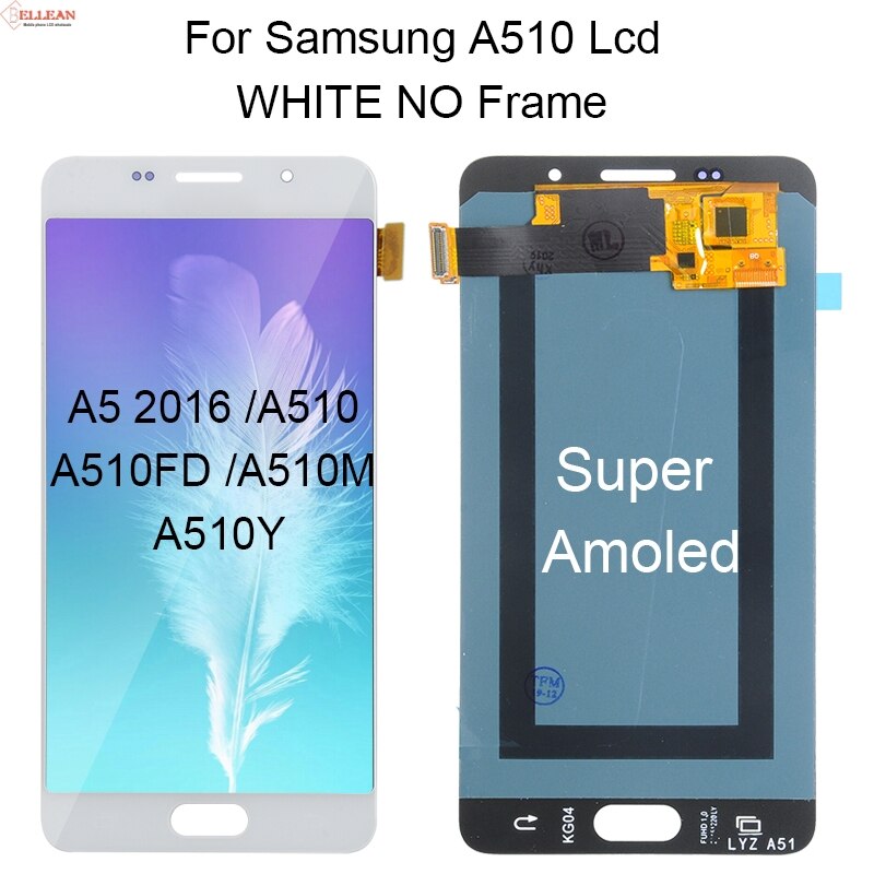 HH A510F LCD For Samsung Galaxy A5 Display LCD With Touch Screen Digitizer Assembly A510 Lcd +Tools: Super Amoled White