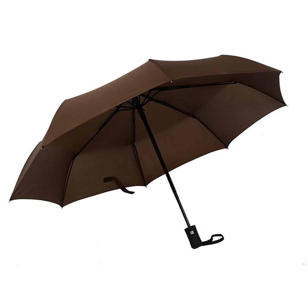 Populær automatisk paraply vindtæt herre sort kompakt bred auto åben tæt letvægt: Brun