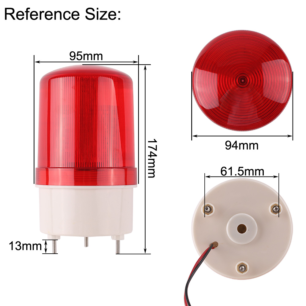 Industrielle akustische visuelle Alarm Summer LTE-1101J rotierendes Licht blinkendes Signal Warnleuchte Blitz Sirene Anzeige LED DC24V12V