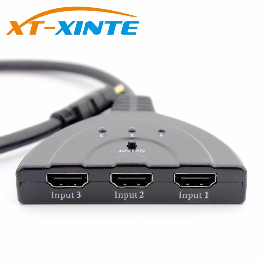 3 Ports HDMI HUB 1080P 3D HDMI Switcher Switch Splitter Hub with Cable Build in HDCP for PC TV HDTV DVD 360 Cable box
