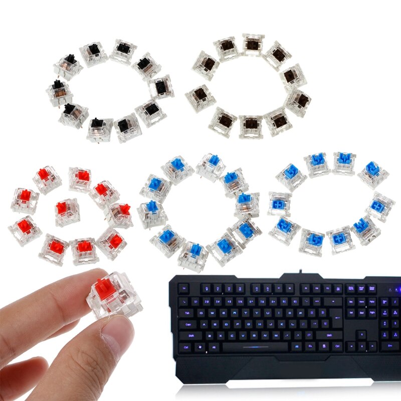 10x Klawiatura Mechaniczna Switch Czerwony - Zamiennik Cherry MX - Plastikowe Klawisze