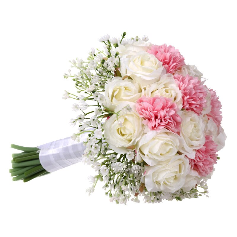 Roze Bruidsboeket Anjer Rozen Bruidsmeisje Boeket, Bruidsboeket Kunstbloemen Voor Bruiloft Kerk Moederdag