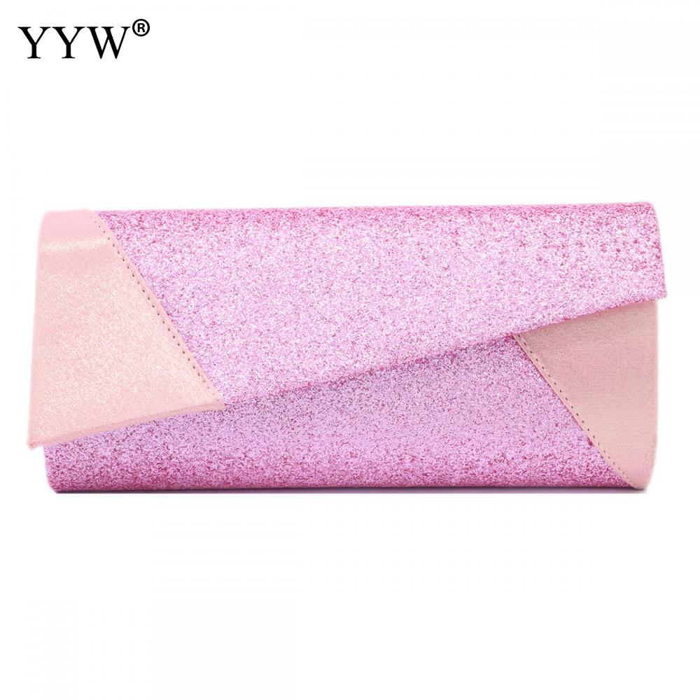 Women Evening Bag Party Banquet Glitter Bag For Women Red Silver Wedding Clutches Purse Sequin Shoulder Bag Bolsas Mujer: pink