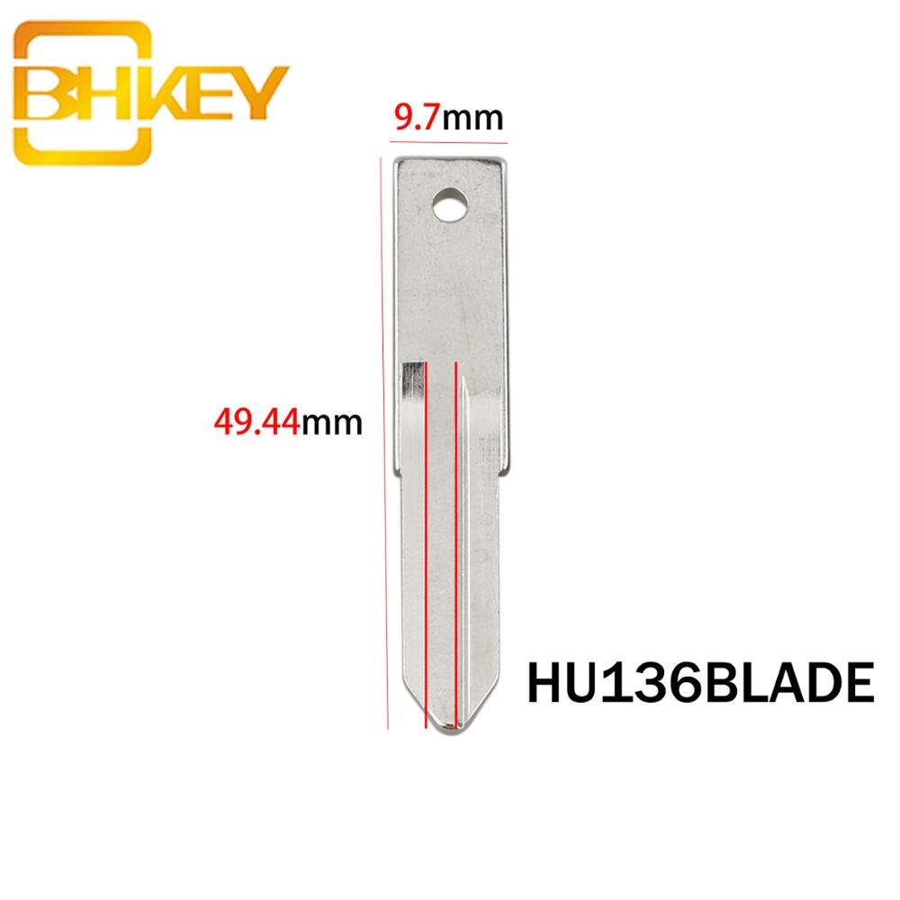 BHKEY 5PCS HU136 Blade Uncut Car Key Blade for Peugeot Renault Citroen Replacement Blade HU136