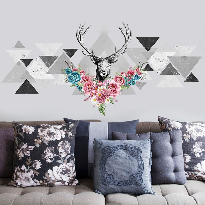 DIY Ein Elch Familie Silhouette Zauberstab Kunst Aufkleber Hause Dekoration Kreative Korridor Küche Wandmalereien PVC Hirsch Schatten Wald Poster