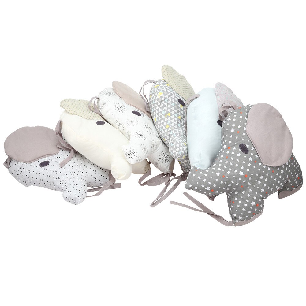 Ensemble de literie pour bébé, coussin de dossier souple, en forme d&#39;éléphant, Protection autour du lit, 6 pièces