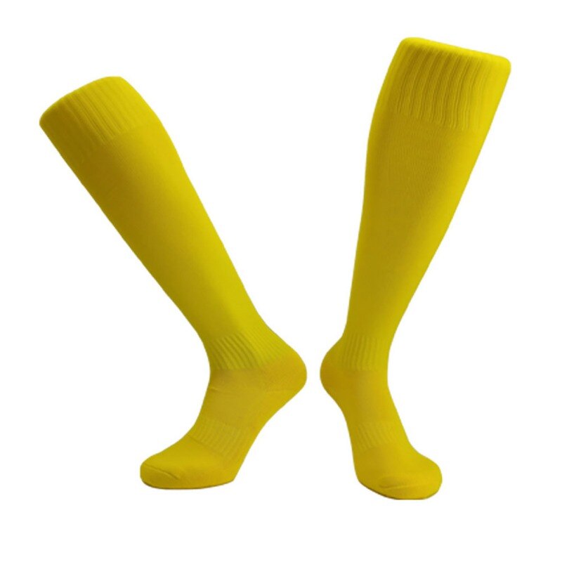 Football Socks Long Compression Soft Thickening breathbale comfortable sweat-absorbing non-slip Sports Socks: Yellow / M