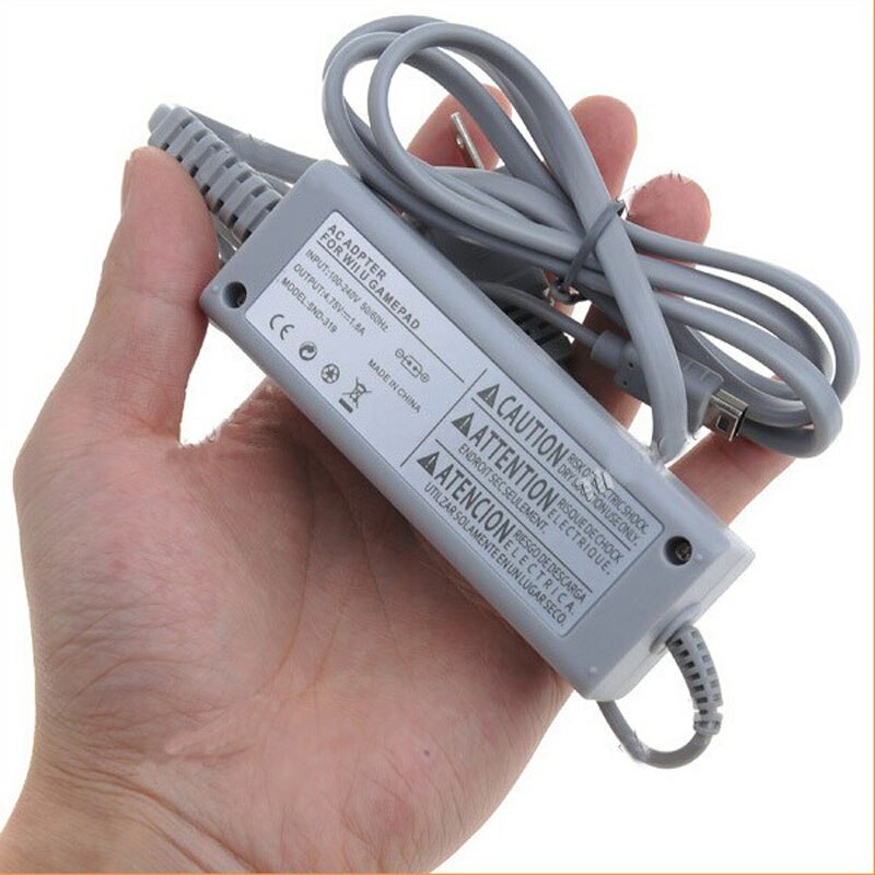 Us/eu plug 100-240v home wall strømforsyning ac oplader adapter til nintendo wiiu wii u gamepad controller joypad