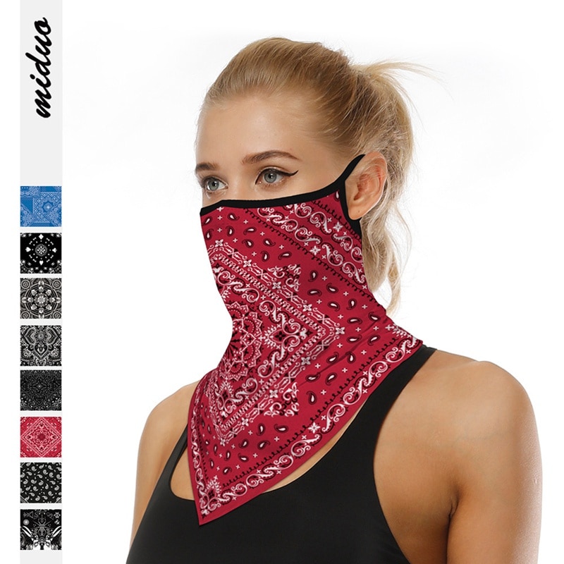X Unisex estampado de tótem protector solar para deportes al aire libre a prueba de polvo oreja colgante triángulo