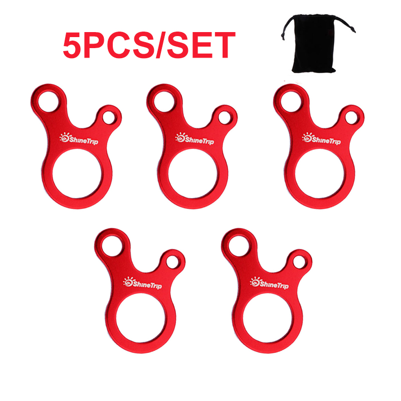 5/10 pcs/lot Tente de Camping En Plein Air Vent Corde Boucle 3 Trous En Alliage D&#39;aluminium Corde Tendeur Tente Corde Fixation Serrage Crochet: Red5