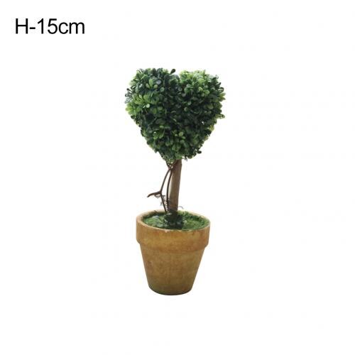1Pc Heart Star Round Potted Artificial Plant Bonsai Small Tree Pot Plants Bonsai Plant Ornament Home Garden Wedding Party Decor