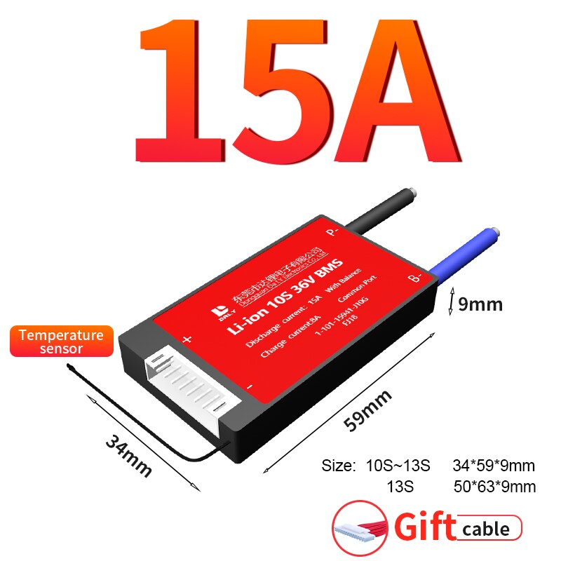 li-ion BMS 10S 36V 13S 48V 15A 20A 30A 40A 50A 60A with Balance Low High Temperature Cut Off Protection Support Ebike Escooter: LI-ion 13S 48V / 15A with NTC
