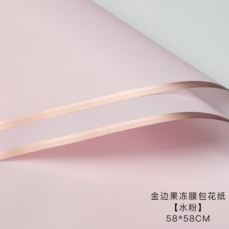 Waterproof Golden Edge Craft Paper Half Transparent Jelly Film Flower Bouquets Wrapping Paper DIY Packing Florist Supplies: Gouache