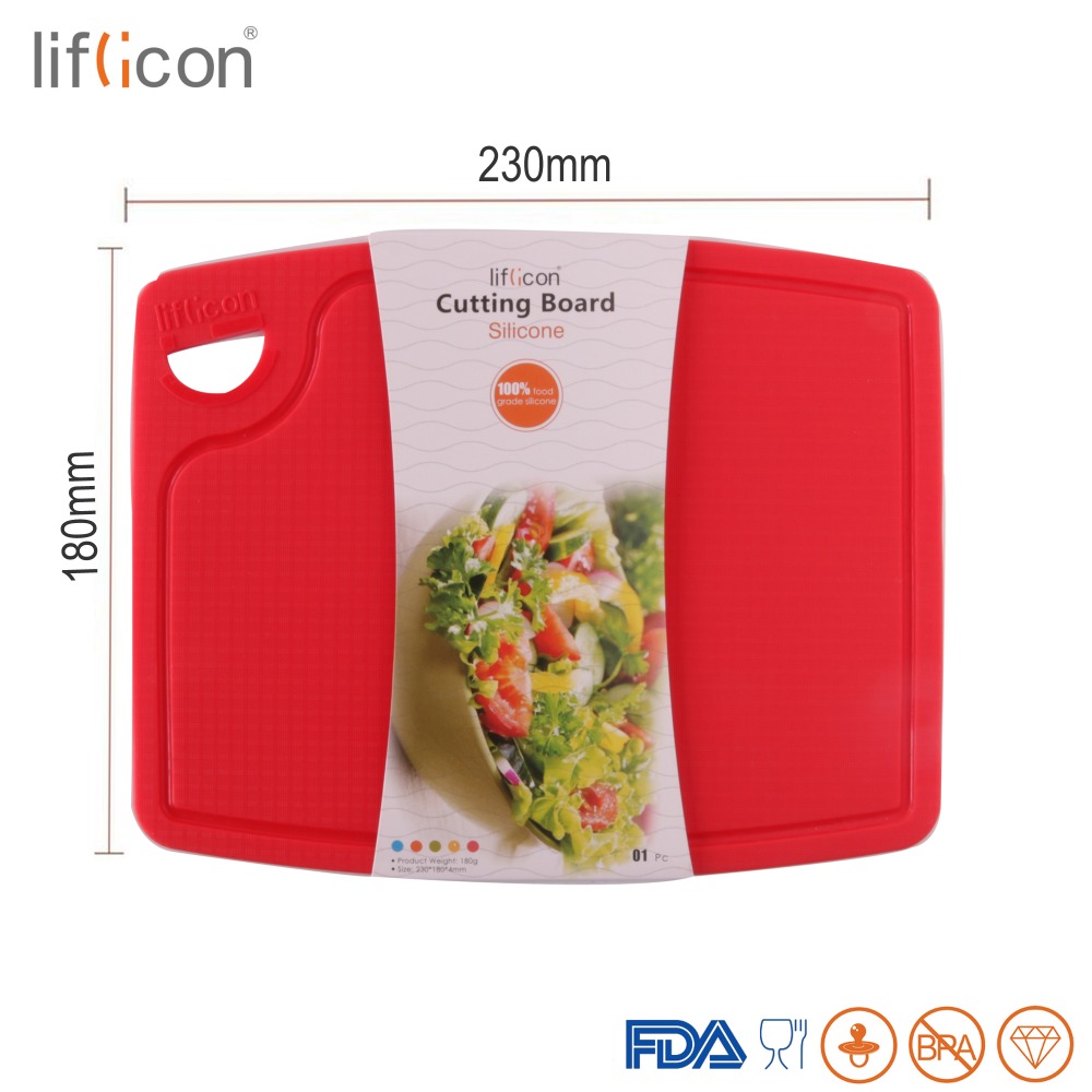 Liflicon Silicone Chopping Board 9.1x 7.1"Non-slip Cutting Board Flexible Tableware Mats for Fruit Vegetable Kitchen Table Tools