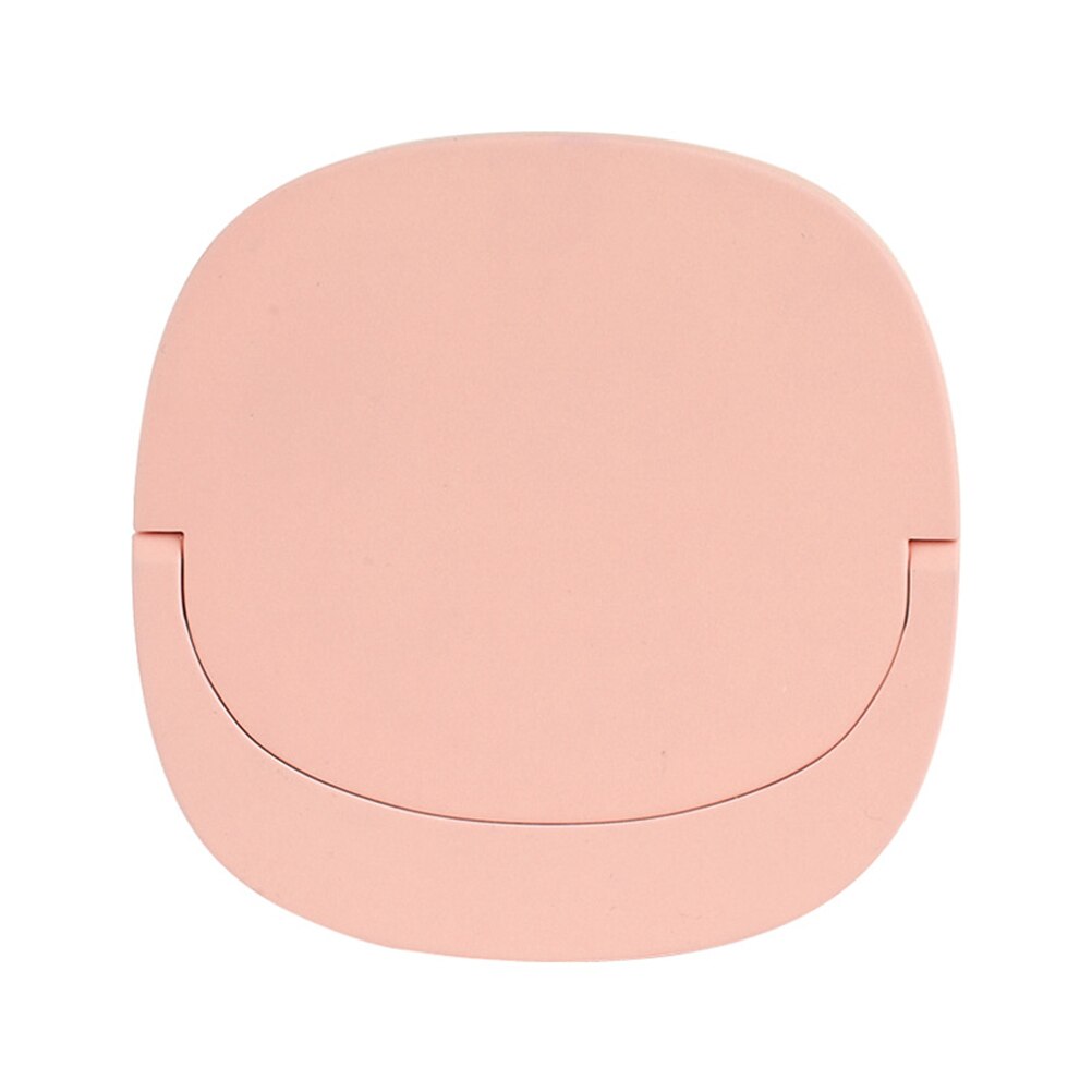 Mini Led Make-Up Spiegel Vierkante Vorm Meisje Mini Draagbare Spiegel Pocket Make-Up Cosmetica Compact Spiegels Oplaadbare Led Spiegel: Roze