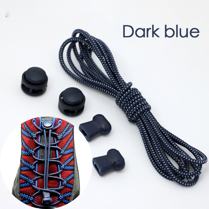 1 para sportowe elastyczne sznurowadła buty bez sznurówek sznurowadła dla dzieci dla dorosłych leniwe sznurowadła akcesoria do obuwia lacety elastique chaussure: Dark blue