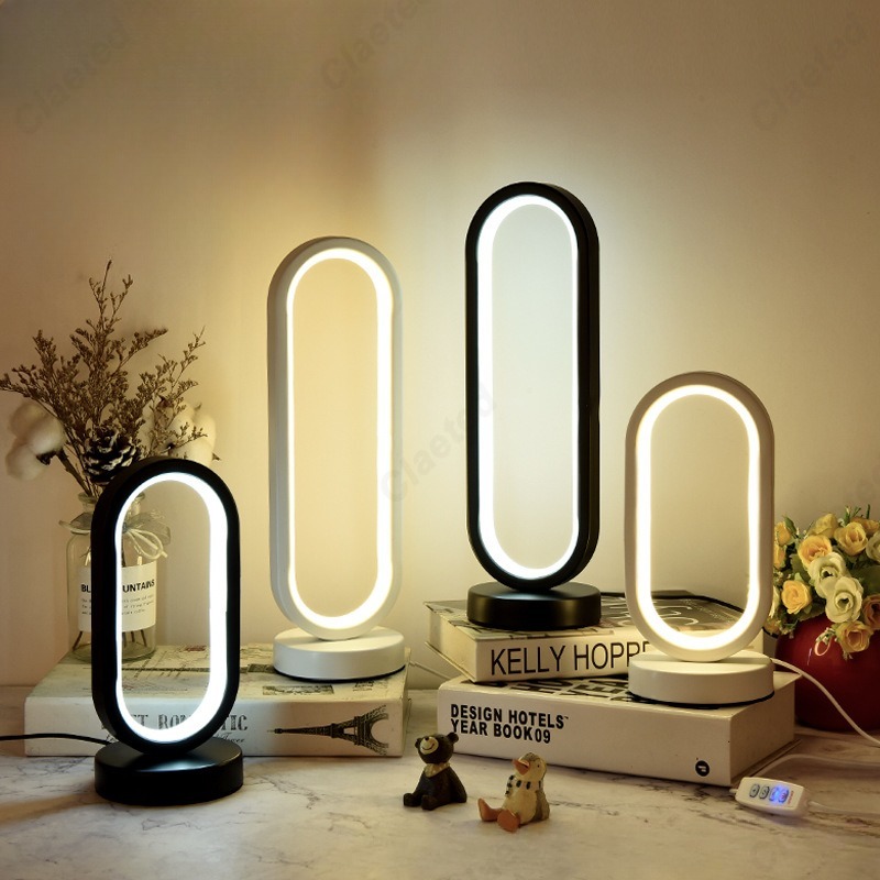 Led Ovale Bureaulamp Retro Eenvoudig Dimbaar Usb Plug-In Slaapkamer Bedlampje Warm Bar Restaurant Sfeer Decoratie Verlichting