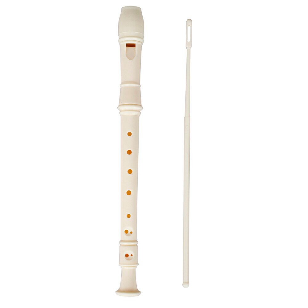 ABS Soprano Descant Recorder Clarinet 8 Holes German Style C Key with Fingering Chart Cleaning Stick for Kids Beginners: Beige