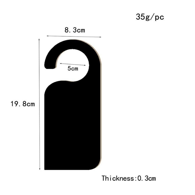 12 Pcs Wooden Door Sign Hanger Mini Double-Sided Wood Blackboard Chalkboard Message Notes Memo Board Door Knob Hanger Sign